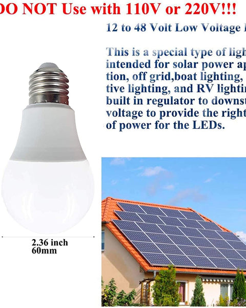 48v DC-Direct 4 Pack LED Bulbs - 10v to 60v for 12v / 24v / 36v / 48v Systems - Inclusive Inc
