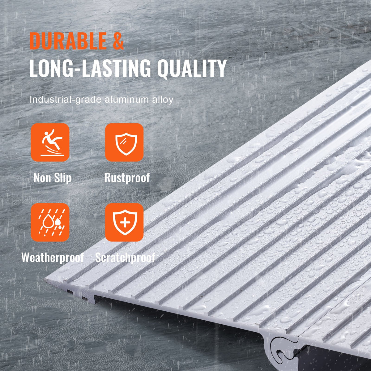Hero Door Threshold Modular Aluminum Ramp - 1" to 6.5" Rise 800lbs