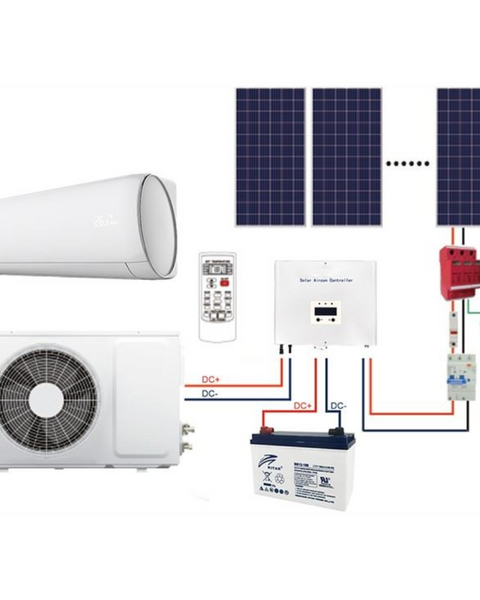48V / 24V DC-Direct Mini-Split solar Off-ar-condicionado de ar condicionado trocador de calor-28 vidente