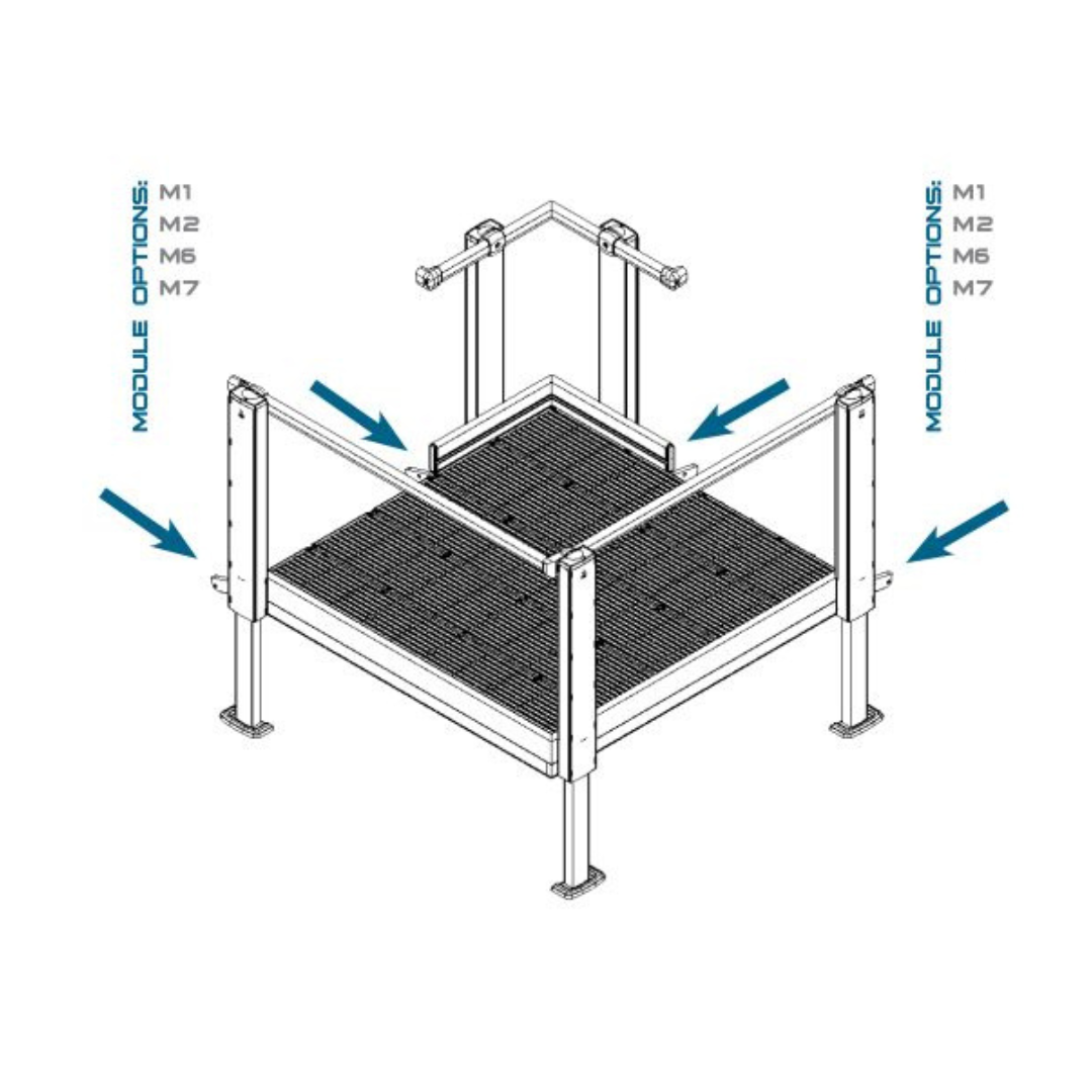 وحدة Qramp 8: 5 × 5 '90 درجة منصة