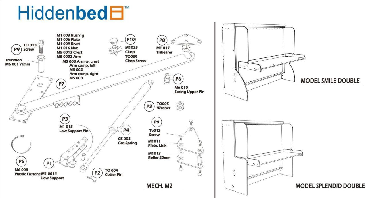 DIY Horizontal Full (Double) Do-It-Yourself Mechanism, Plans Drawings, & Assembly Instructions - Broadened Horizons Direct