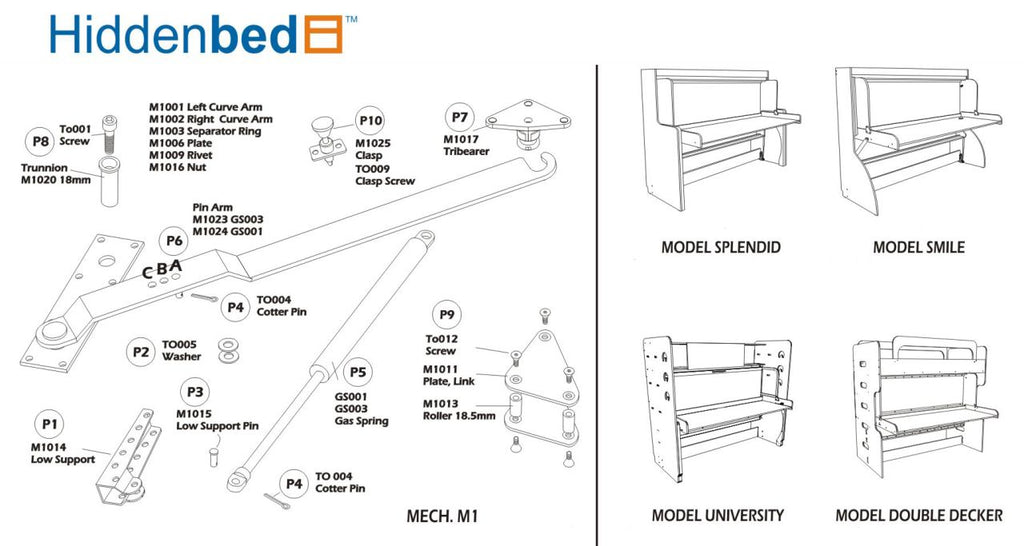 DIY Horizontal Twin (Single) Do-It-Yourself Mechanism, Plans Drawings, & Assembly Instructions - Broadened Horizons Direct