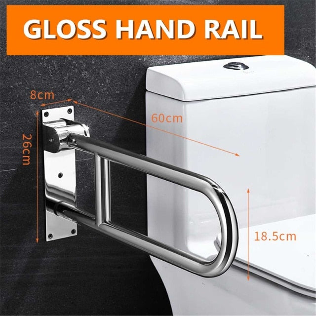 Fold-up Toilet Grab Bars - Stainless Steel