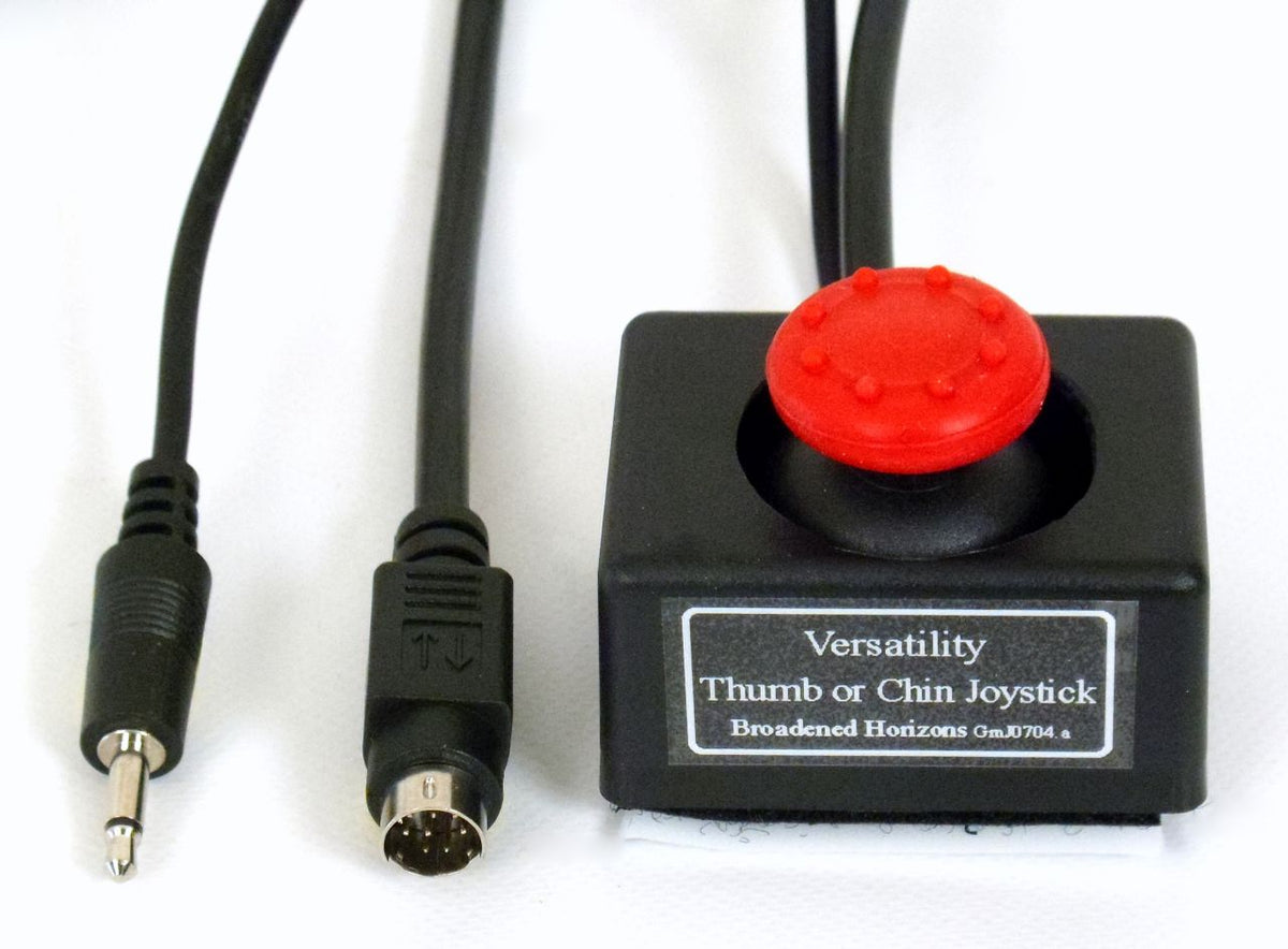 Versatility Thumb, Mouth, Chin, or Finger Mini OEM-Style Joystick with Integrated Sip-n-Puff Tubing plus Joy Button 