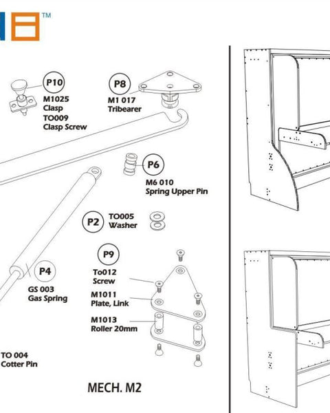 Full (Double) or Queen HiddenBed M2 Mechanism Kit - Broadened Horizons Direct