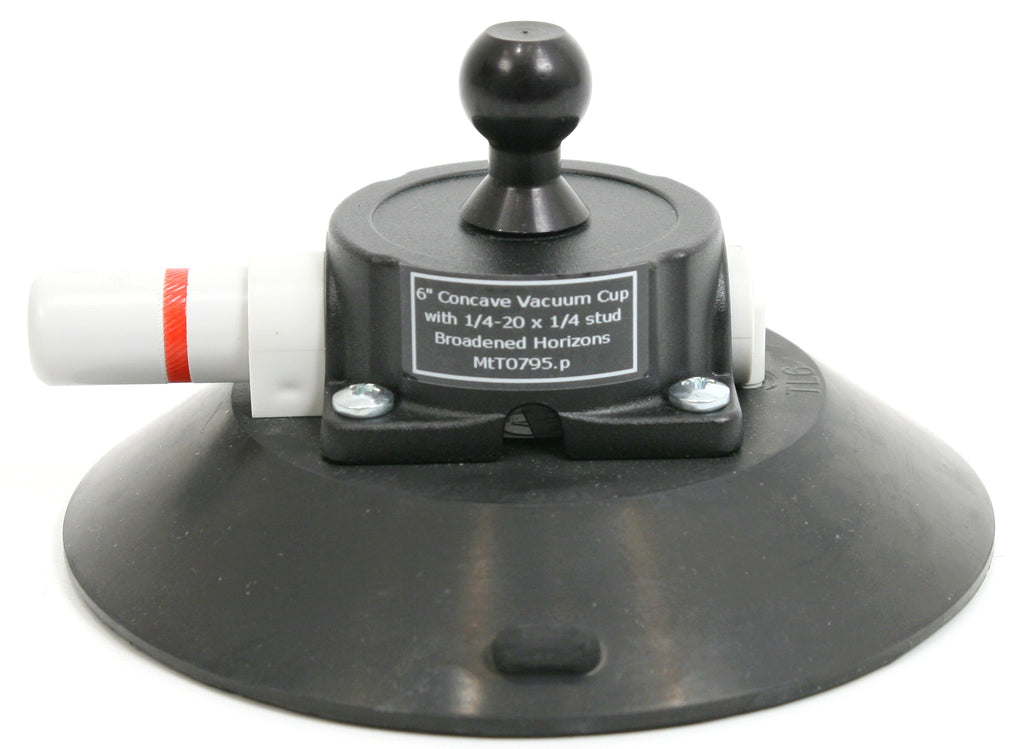 6'' Concave Vacuum Cup with 1/4-20 x 1/4'' Stud - Broadened Horizons Direct